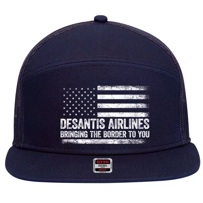 DeSantis Airlines Gifts Funny DeSantis Airlines 7 Panel Mesh Trucker Snapback Hat