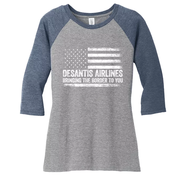 DeSantis Airlines Gifts Funny DeSantis Airlines Women's Tri-Blend 3/4-Sleeve Raglan Shirt