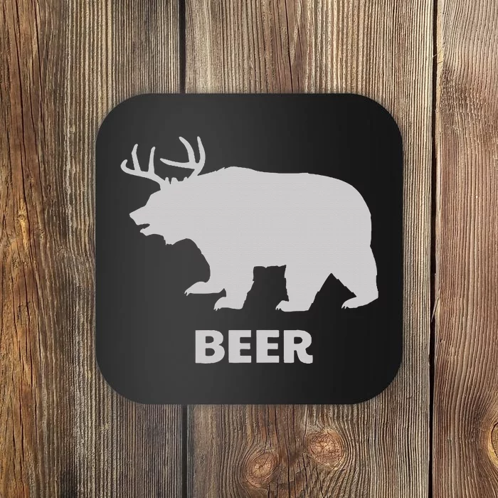 Deer Antlers + Grizzly Bear =Beer Coaster