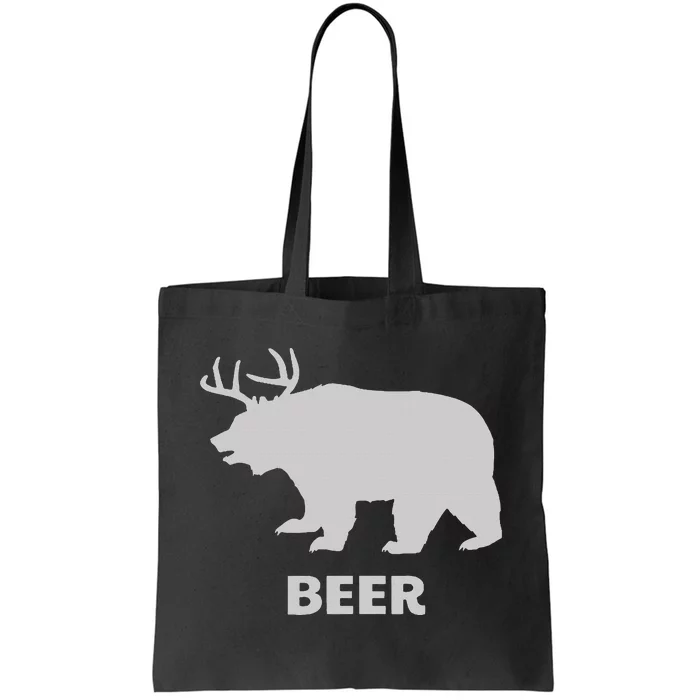 Deer Antlers + Grizzly Bear =Beer Tote Bag