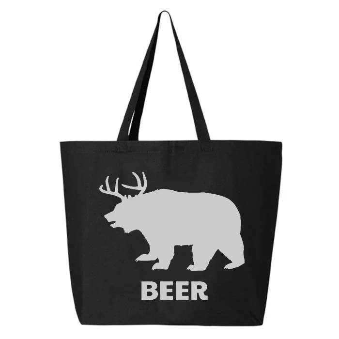 Deer Antlers + Grizzly Bear =Beer 25L Jumbo Tote