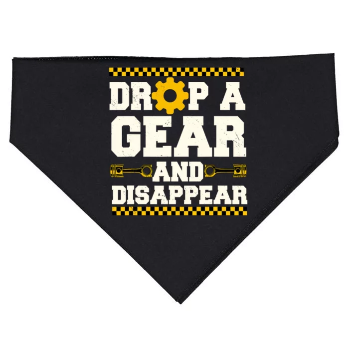 Drop A Gear And Disappear Dirt Track Race Racing Racers USA-Made Doggie Bandana