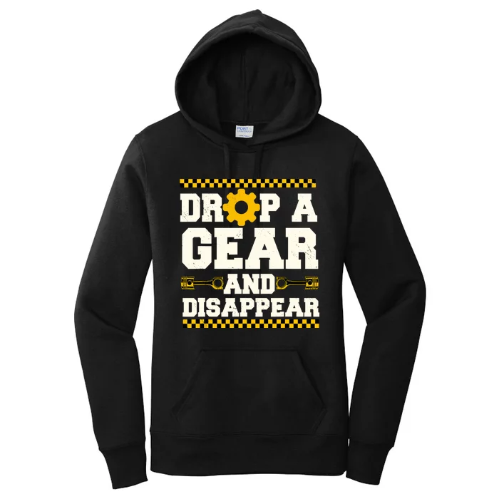 Drop A Gear And Disappear Dirt Track Race Racing Racers Women's Pullover Hoodie