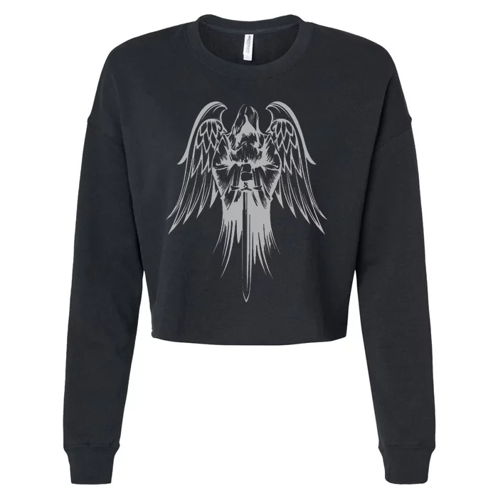 Dark Angel Goth Gothic Cropped Pullover Crew