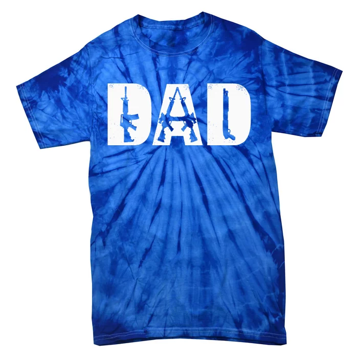 Dad And Guns Collection Vintage FatherS Day Gun Tie-Dye T-Shirt