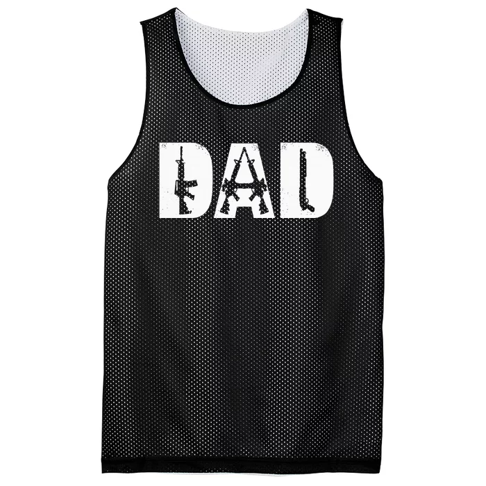 Dad And Guns Collection Vintage FatherS Day Gun Lover Dad Mesh Reversible Basketball Jersey Tank