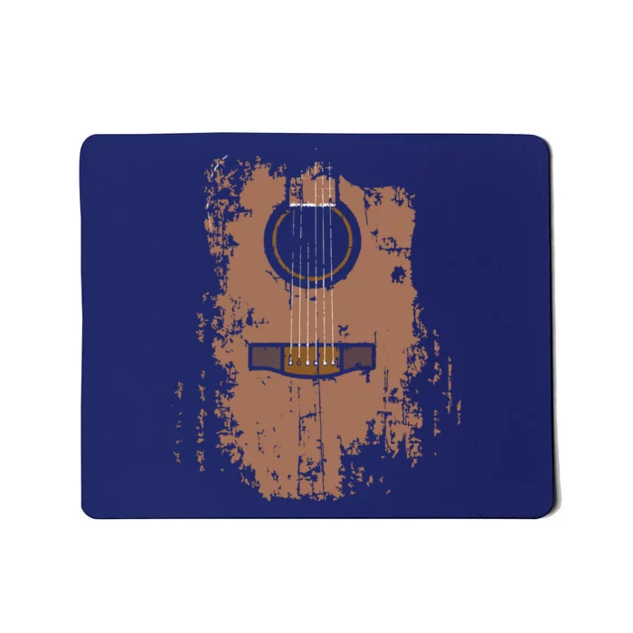 Distressed Acoustic Guitar Vintage Player Rock Roll Music Mousepad