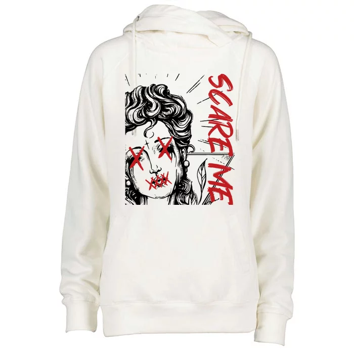 Dark Art Grunge Gothic Women Horror Graphic Womens Funnel Neck Pullover Hood