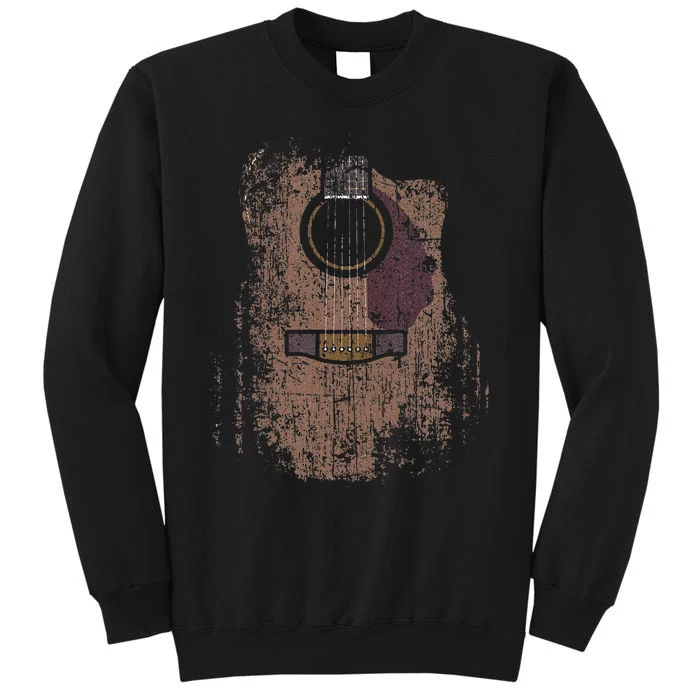 Distressed Acoustic Guitar Vintage Player Rock & Roll Music Sweatshirt