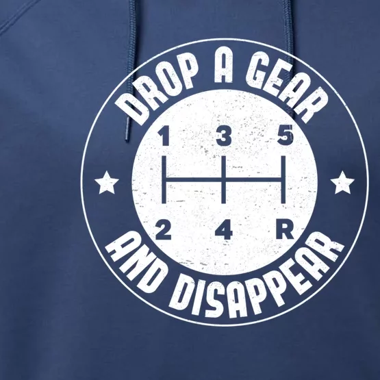 Drop A Gear And Disappear Funny Car Enthusiast Auto Racing Cool Gift Performance Fleece Hoodie