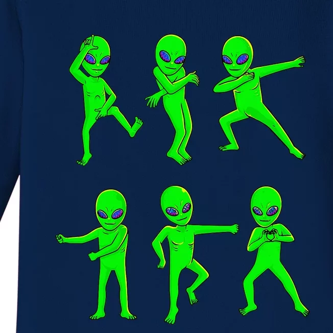 Dancing Aliens Halloween Green Alien Dance Baby Long Sleeve Bodysuit