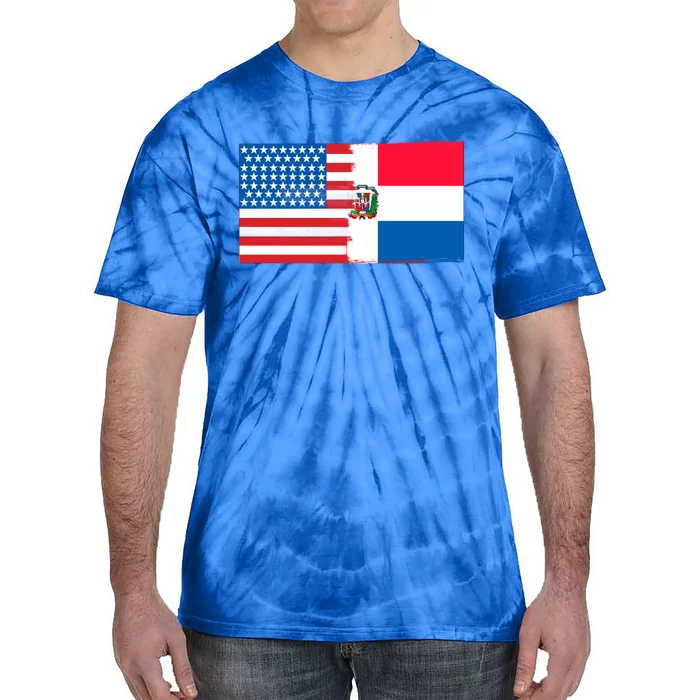 Dominican American Half Dominican Half America Flag Gift Tie-Dye T-Shirt