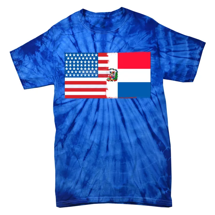 Dominican American Half Dominican Half America Flag Gift Tie-Dye T-Shirt