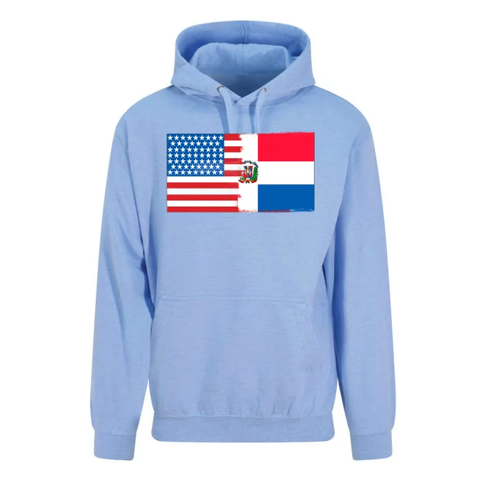 Dominican American Half Dominican Half America Flag Gift Unisex Surf Hoodie