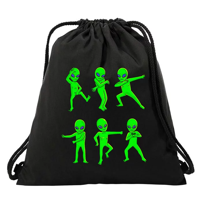 Dancing Aliens Halloween Green Alien Dance Drawstring Bag