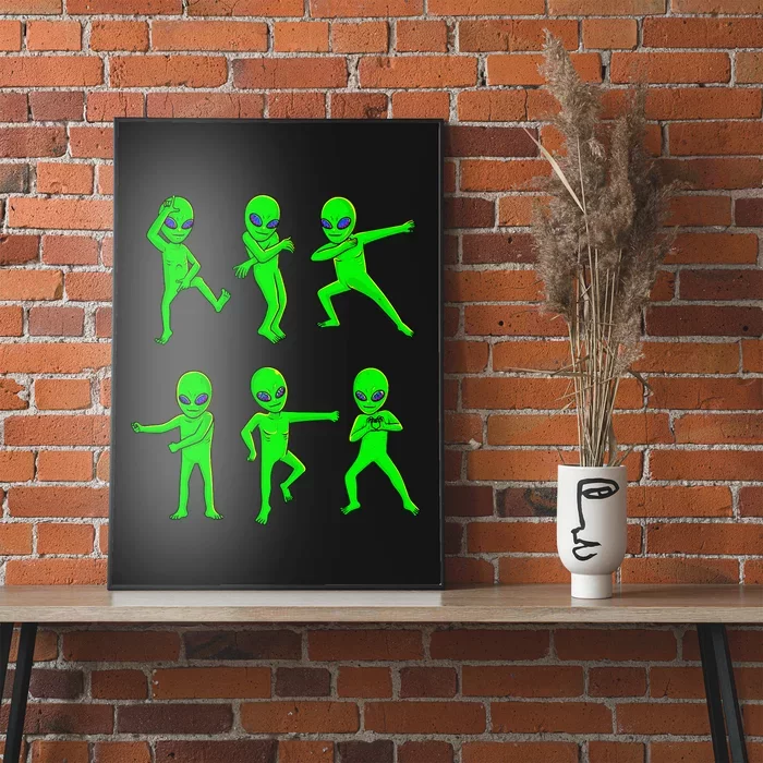 Dancing Aliens Halloween Green Alien Dance Poster