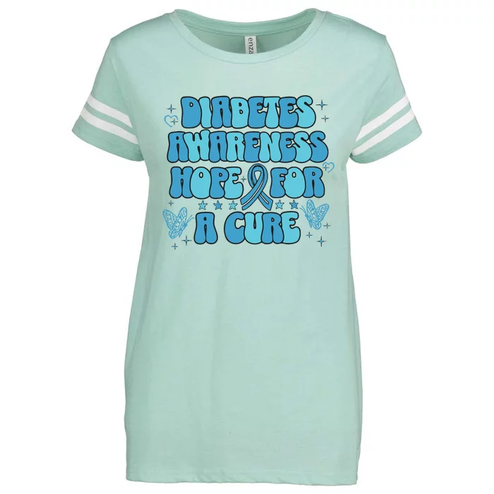 Diabetes Awareness Hope For A Cure Enza Ladies Jersey Football T-Shirt