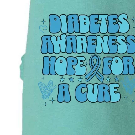 Diabetes Awareness Hope For A Cure Doggie 3-End Fleece Hoodie