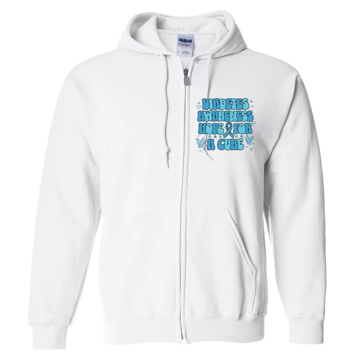 Diabetes Awareness Hope For A Cure Full Zip Hoodie