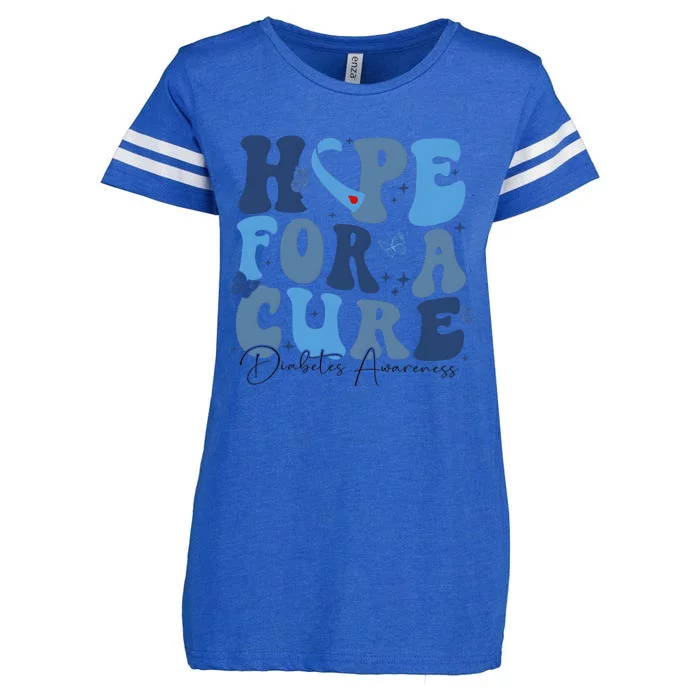 Diabetes Awareness Hope For A Cure Enza Ladies Jersey Football T-Shirt