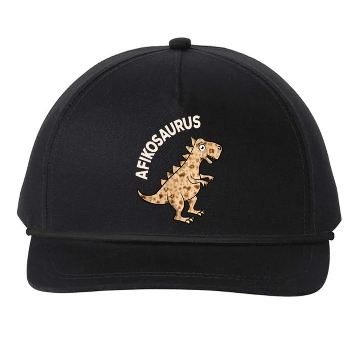 Dinosaur Afiko Hebrew Passover Jewish Funny Snapback Five-Panel Rope Hat