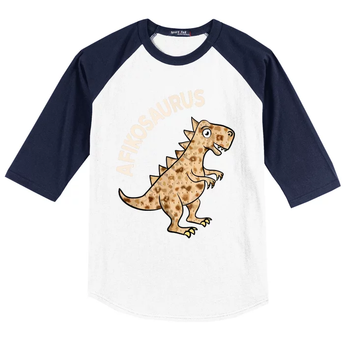 Dinosaur Afiko Hebrew Passover Jewish Funny Baseball Sleeve Shirt