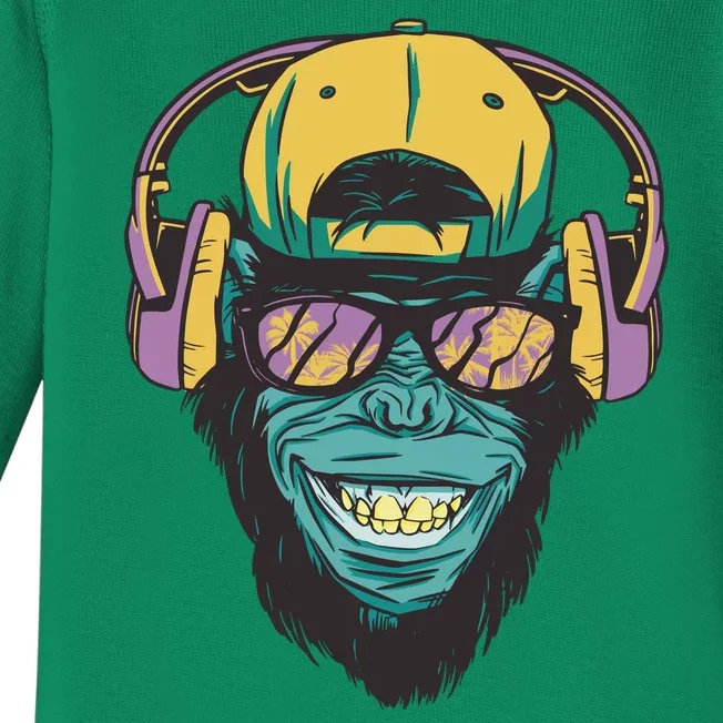 DJ Ape Headphones Baby Long Sleeve Bodysuit