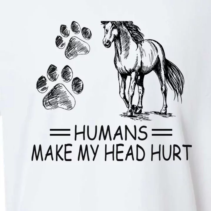 Dogs and horses make me happy humans make my head hurt Sueded Cloud Jersey T-Shirt