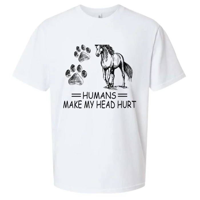 Dogs and horses make me happy humans make my head hurt Sueded Cloud Jersey T-Shirt