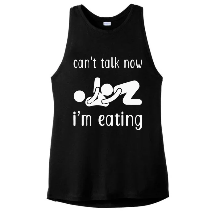 Dirty Adult Humor CanT Talk Now IM Eating Valentines Day Ladies Tri-Blend Wicking Tank