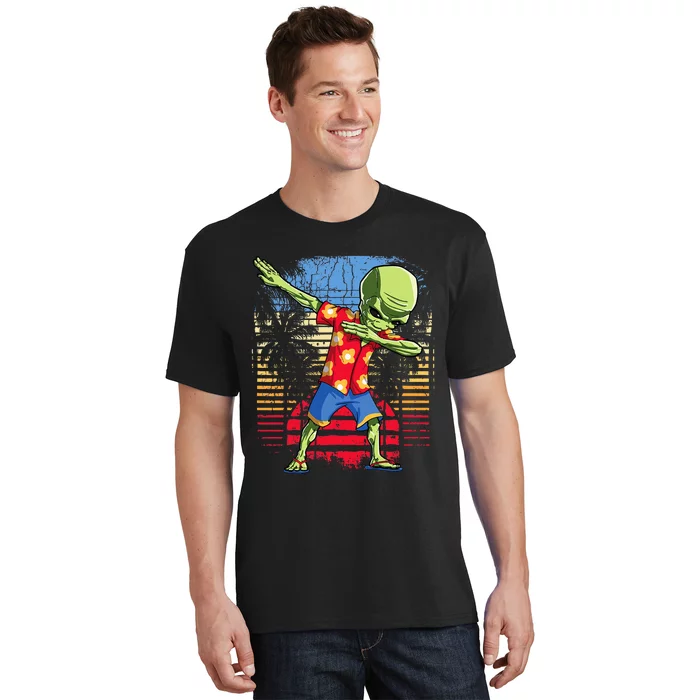 Dabbing Alien Hawaiian Ufo Hawaii Beach Surf Summer T-Shirt