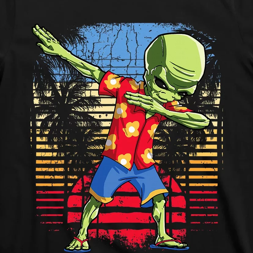 Dabbing Alien Hawaiian Ufo Hawaii Beach Surf Summer T-Shirt