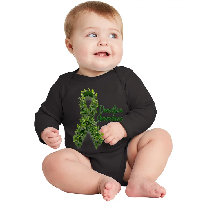 Dwarfism Awareness Hippie Flower Green Ribbon Support Baby Long Sleeve Bodysuit