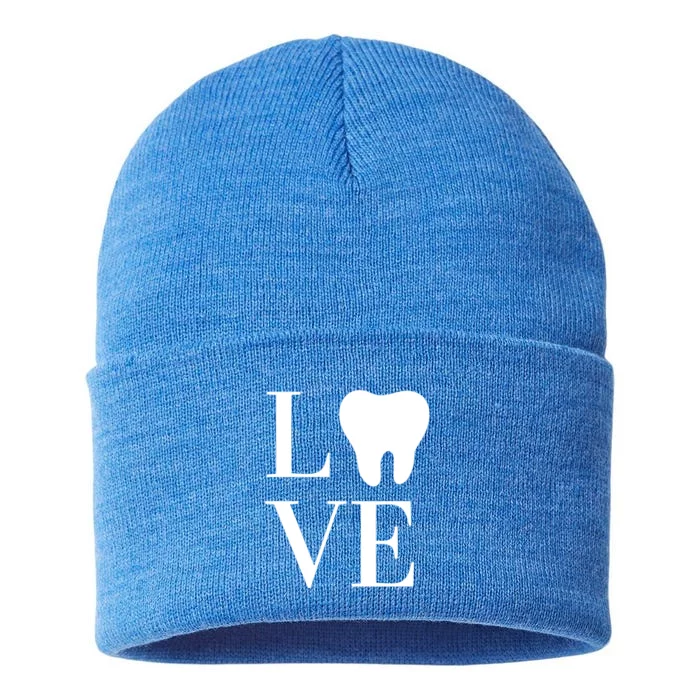 Dentist Assistant Hygienist Love Teeth Dental Gift Sustainable Knit Beanie