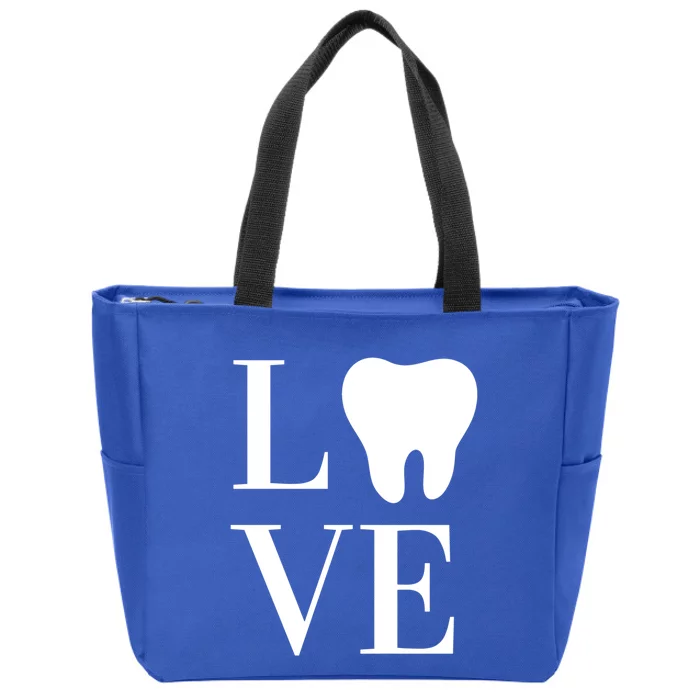 Dentist Assistant Hygienist Love Teeth Dental Gift Zip Tote Bag