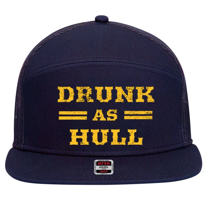 Drunk As Hull Gift 7 Panel Mesh Trucker Snapback Hat