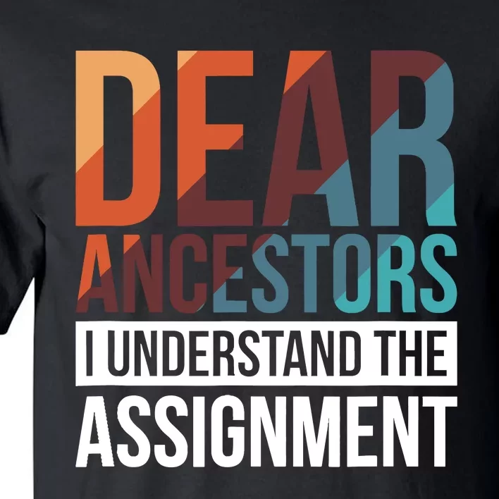 Dear Ancestors I Understand The Assignment Tall T-Shirt