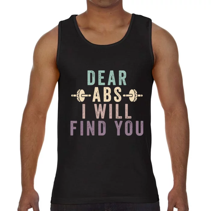 Dear Abs I Will Find You Funny Workout Cardio Comfort Colors® Tank Top