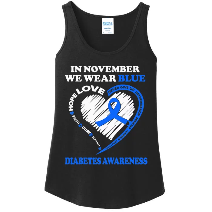 Diabetes Awareness In November We Wear Blue Ladies Essential Tank