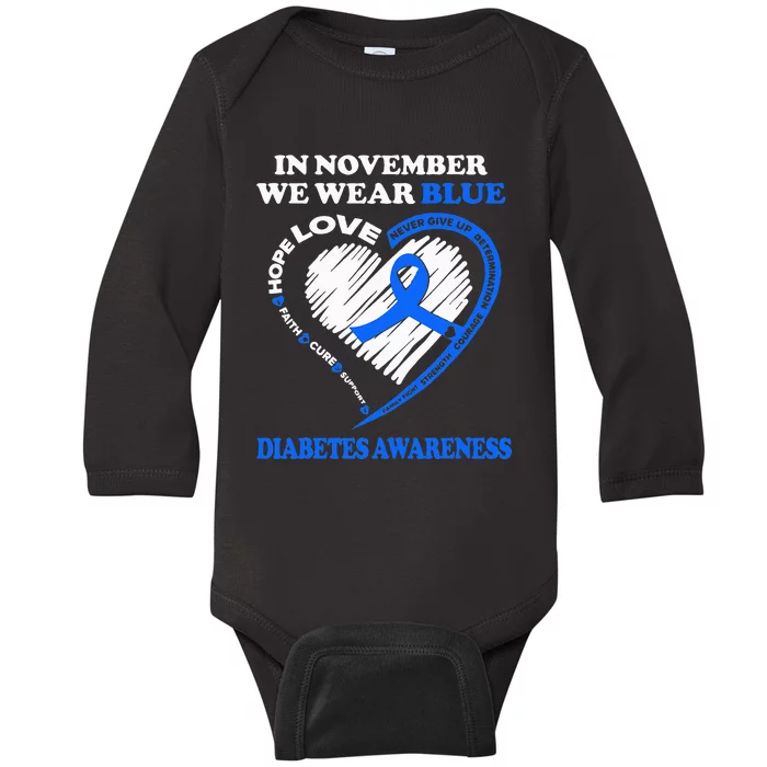 Diabetes Awareness In November We Wear Blue Baby Long Sleeve Bodysuit