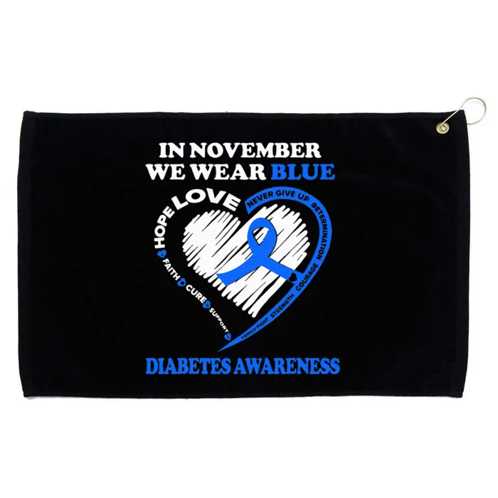 Diabetes Awareness In November We Wear Blue Grommeted Golf Towel