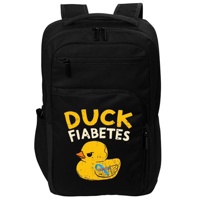 Diabetes Awareness I Duck Fiabetes I Cool Rubber Duck Impact Tech Backpack