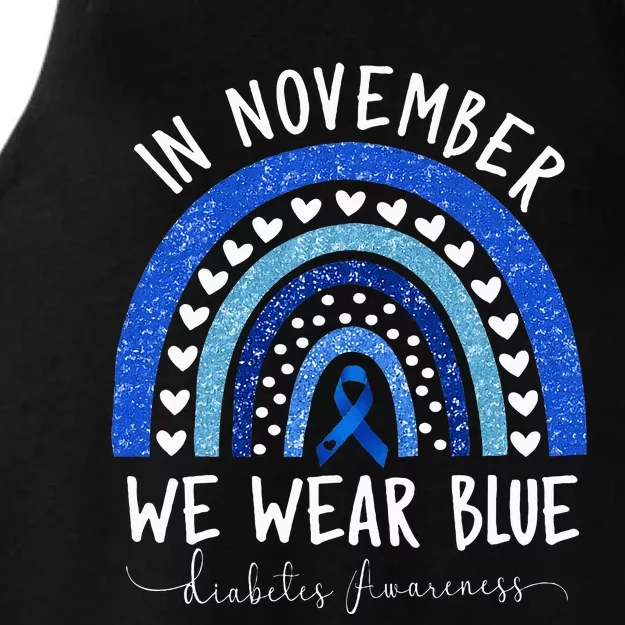 Diabetes Awareness  In November We Wear Blue Ladies Tri-Blend Wicking Tank