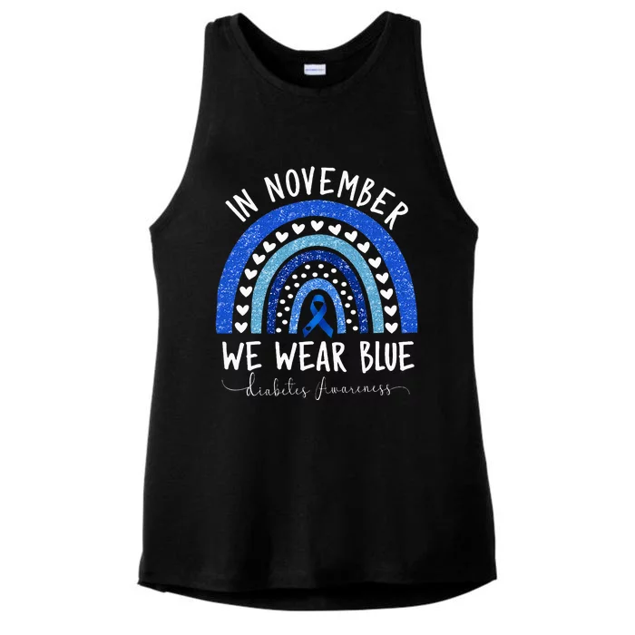 Diabetes Awareness  In November We Wear Blue Ladies Tri-Blend Wicking Tank