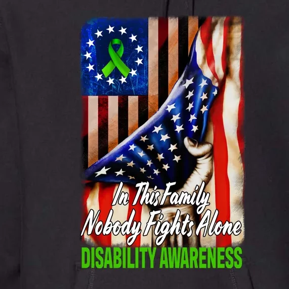 DISABILITY Awareness In This Family Nobody Fights Alone Classic Premium Hoodie