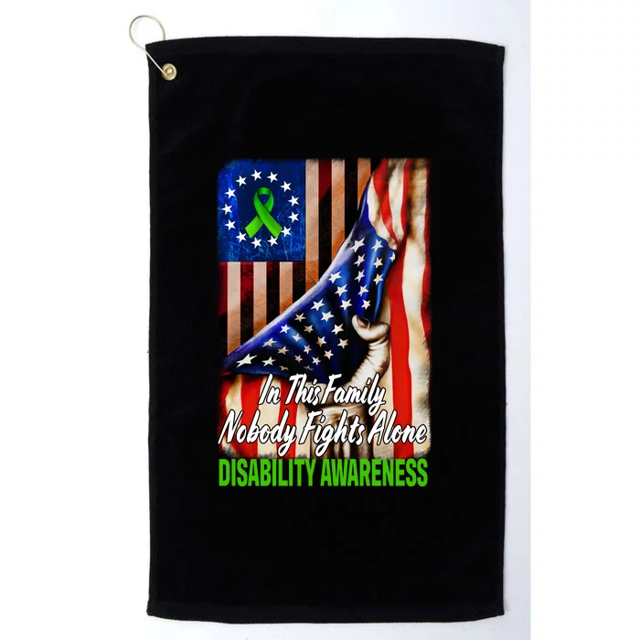 DISABILITY Awareness In This Family Nobody Fights Alone Classic Platinum Collection Golf Towel