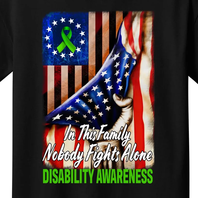 DISABILITY Awareness In This Family Nobody Fights Alone Classic Kids T-Shirt