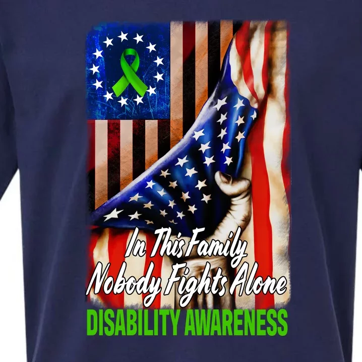 DISABILITY Awareness In This Family Nobody Fights Alone Classic Sueded Cloud Jersey T-Shirt