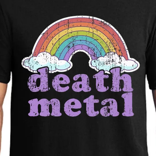 DEATH METAL Rainbow Funny Retro Vintage Love Music Metalhead Pajama Set