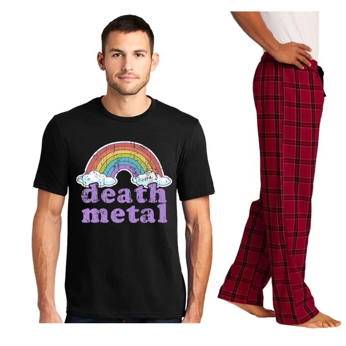 DEATH METAL Rainbow Funny Retro Vintage Love Music Metalhead Pajama Set